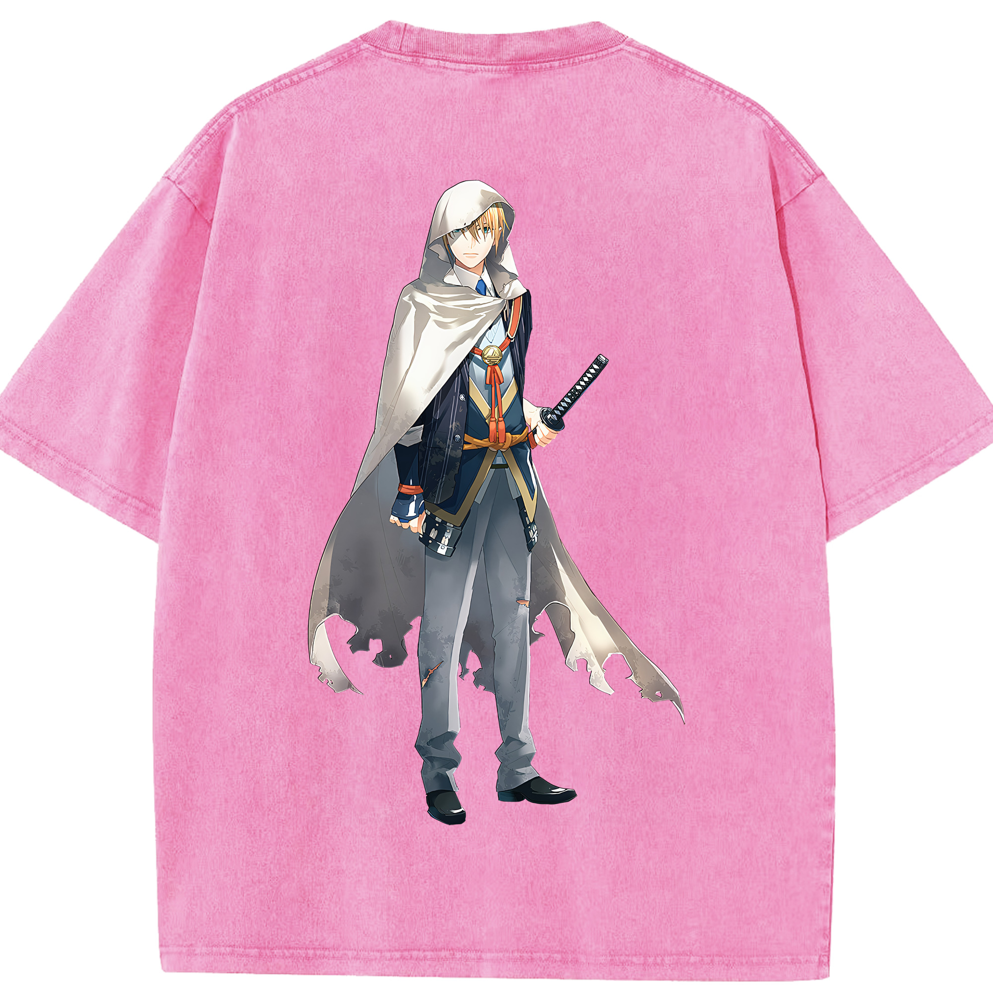 （画像用） 刀剣乱舞 Touken Ranbu 綿100% ヴィンテージ風 半袖Tシャツ（背面プリント）